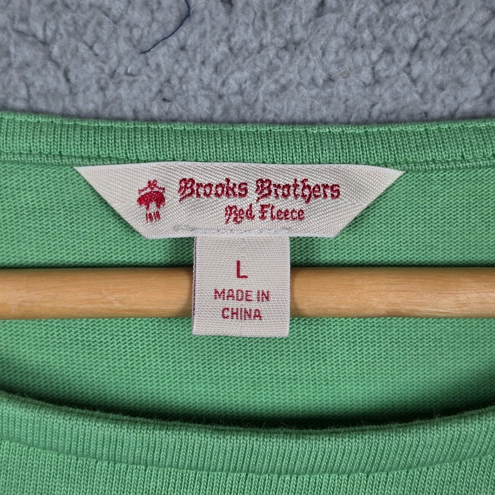 Brooks Brothers Shirt Dress Womens Medium 3/4 Sleeve Green White Boat Neck 3/4 - Picture 9 of 11